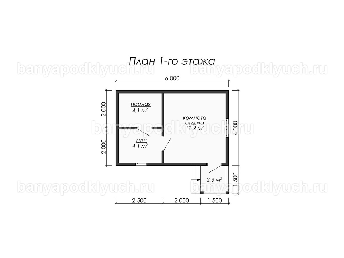 Баня из бруса 6x4 м Баня из бруса 6x4 м