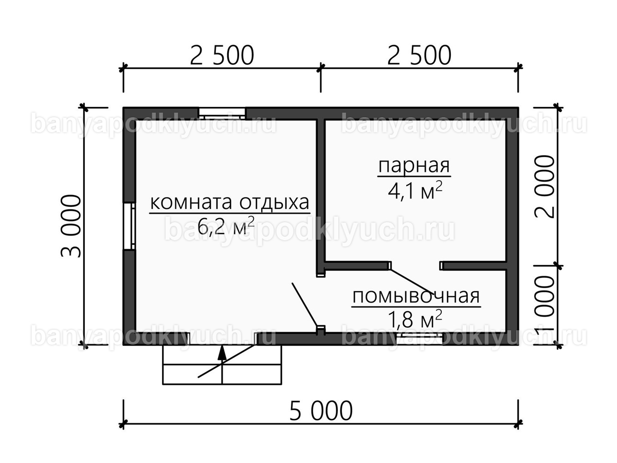 Каркасная баня 5x3 м Каркасная баня 5x3 м