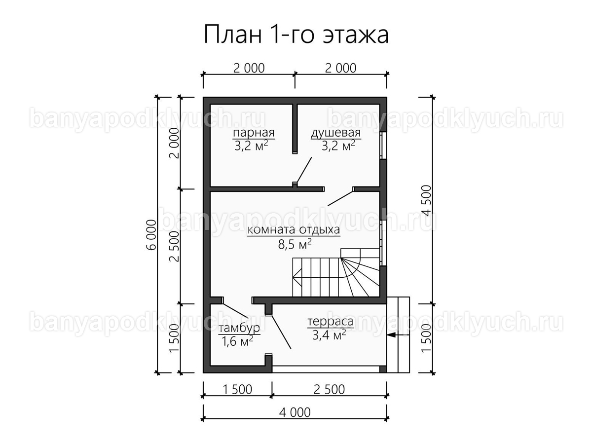 Каркасная баня 6x4 м Каркасная баня 6x4 м